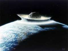 Столкновение Земли с астероидом, иллюстрация с сайта NASA Столкновение Земли с астероидом, иллюстрация с сайта NASA