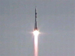 Старт космического корабля "Союз ТМА-4", кадр Первого канала, архив Старт космического корабля "Союз ТМА-4", кадр Первого канала, архив