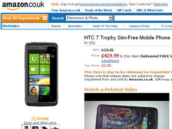 HTC 7 Trophy  - Amazon.    amazon.co.uk